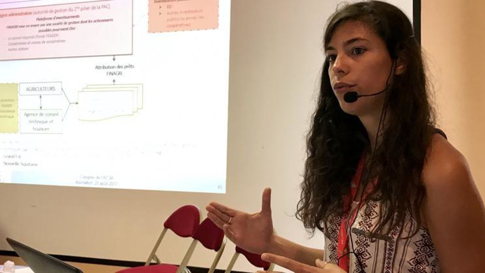 Alix Bell a présenté le 25 août 2017 les travaux menés par la chaire Finagri. © R. Aries/GFA